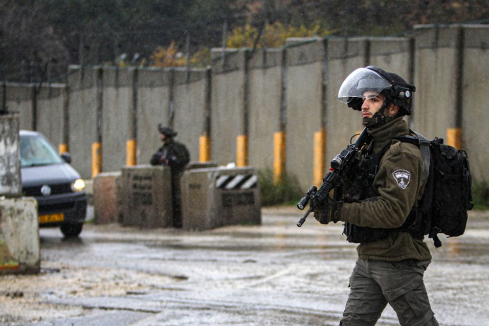Israeli soldiers in the West Bank, near the city of Nablus, on January 16, 2022.