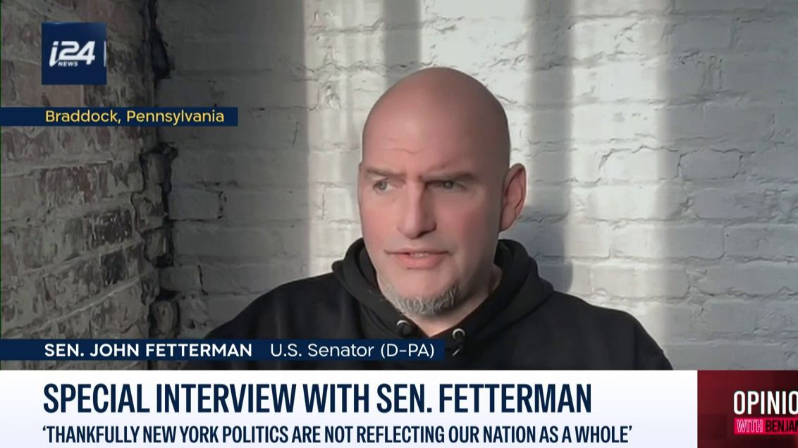 John Fetterman tells i24NEWS he's 'proud to be, will always remain, consistent voice for Israel' among Dems