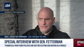 Sen. John Fetterman appearing on Opinionated with Benjamin Anthony on i24NEWS