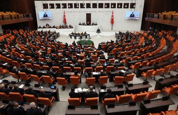 Turkish members of Parliament attend a session to discuss the 2024 Central Government Budget Law Proposal at the General Assembly of the Turkish Grand National Assembly (TBMM) in Ankara on December 11, 2023.