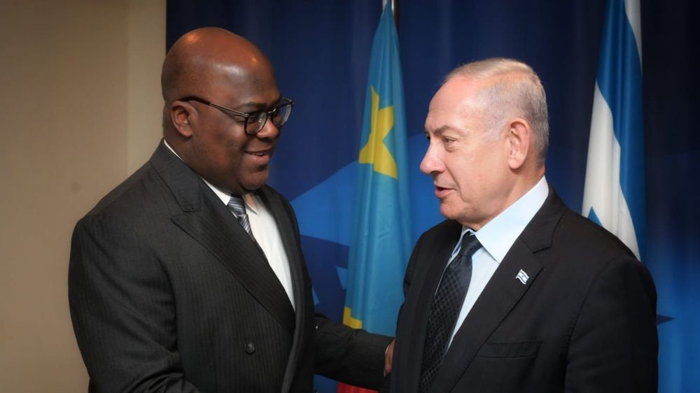 Le président de la République démocratique du Congo Félix Tshisekedi et le Premier ministre israélien Benjamin Netanyahou, à New York, le 21 septembre 2023