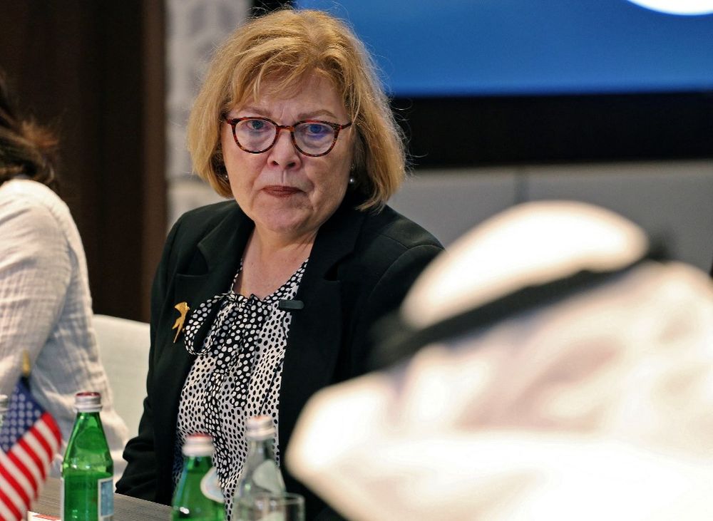 Barbara Leaf, U.S. Assistant Secretary of State for Near Eastern Affairs, speaks to reporters at a media roundtable in Kuwait City, Kuwait.