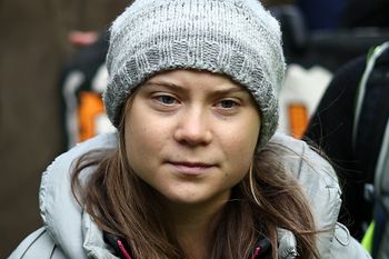Swedish climate activist Greta Thunberg at a demonstration organized by Fossil Free London and Greenpeace on the sidelines of the Energy Intelligence Forum 2023 in London, United Kingdom.
