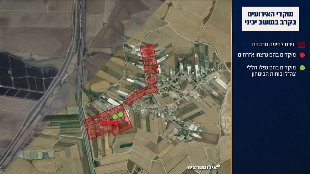 דובר צה"ל מוקדי האירועים בקרב על מושב יכיני ב-7 באוקטובר