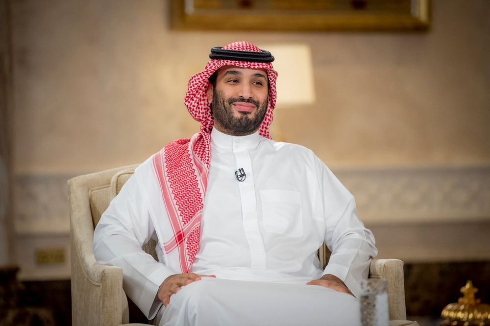Saudi Crown Prince Mohammed bin Salman during an interview in Riyadh on April 27, 2021.