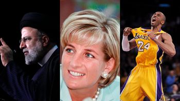 מימין לשמאל: קובי בראיינט, הנסיכה דיאנה, אבראהים ראיסי
