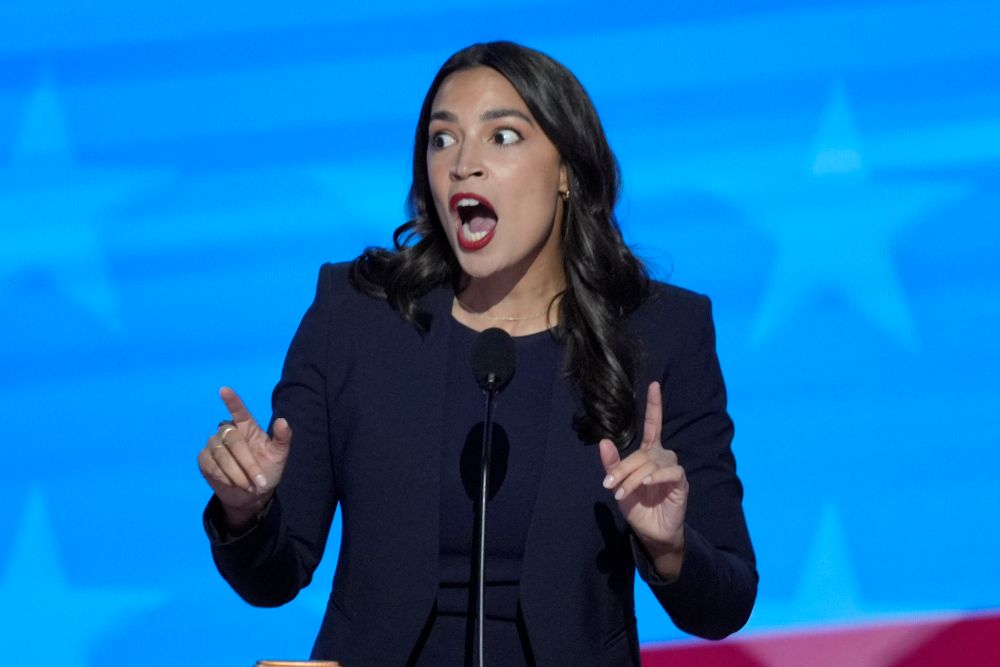 Rep. Alexandria Ocasio-Cortez, D-NY, speaking during the Democratic National Convention
