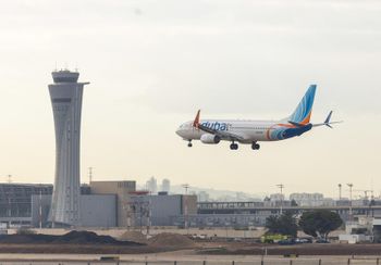 طائرة تابعة لشركة فلاي دبي في مطار بن غوريون، أرشيف