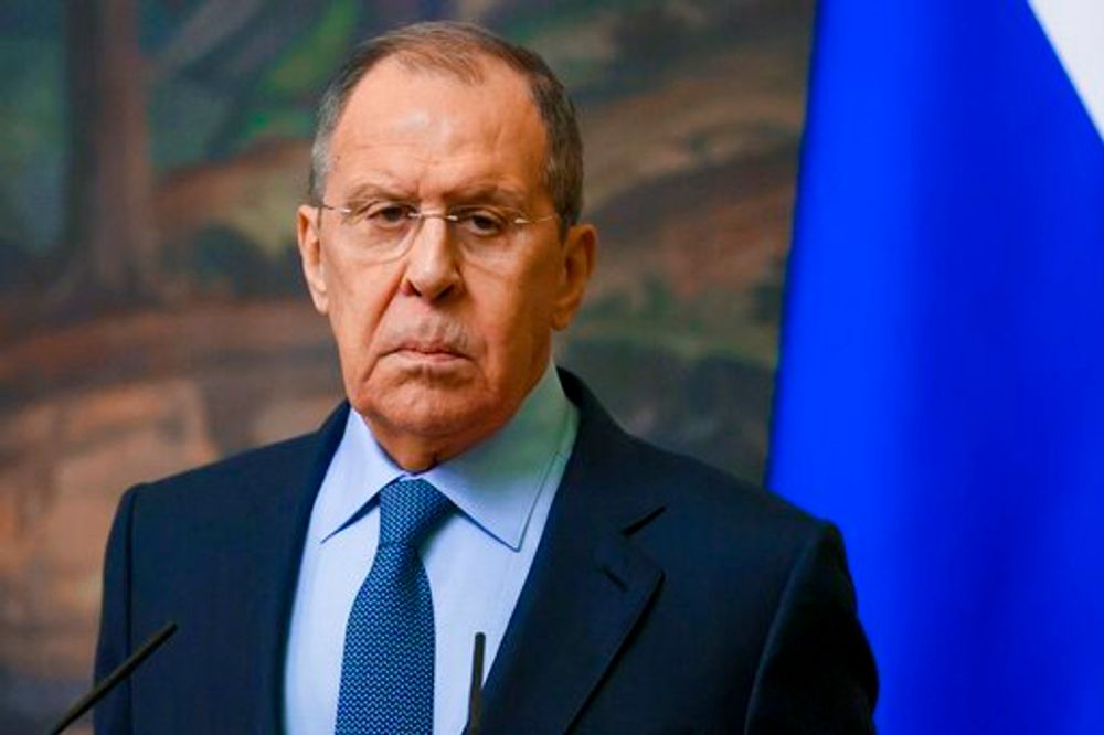 Russia's Foreign Minister Sergei Lavrov at a news conference in Moscow, Russia, on April 26, 2022.
