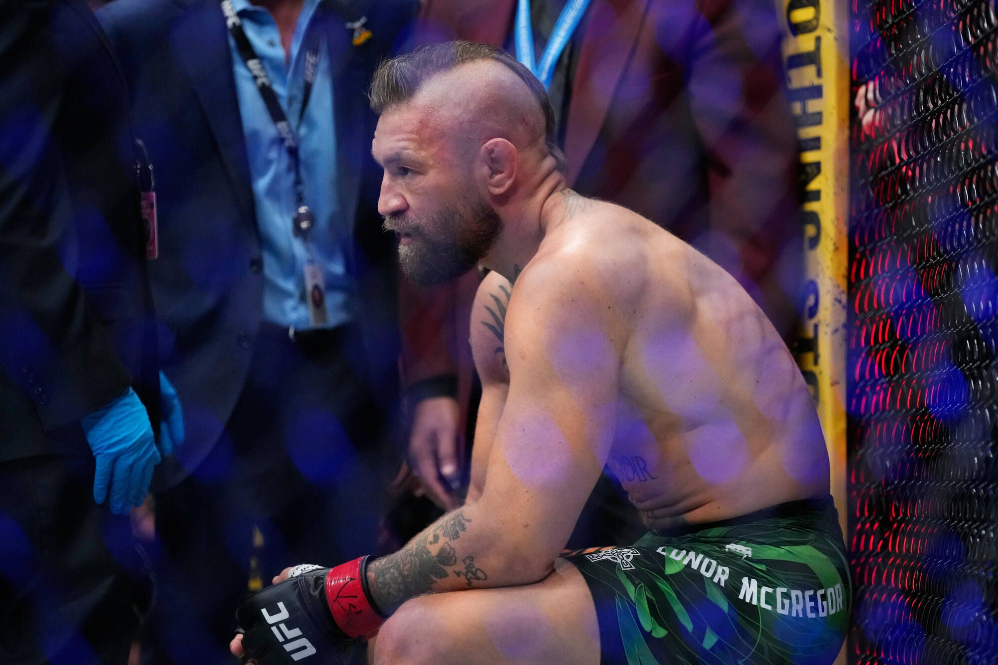 McGregor's UFC 329 comeback ends in injury and boos
