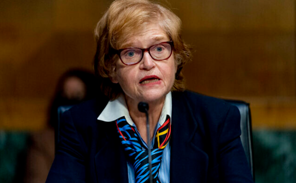 Deborah E. Lipstadt during a Senate Foreign Relations Committee hearing on Capitol Hill in Washington, DC, US, February 8, 2022.