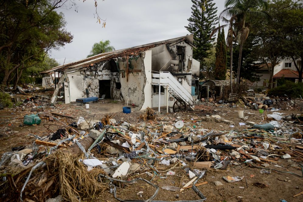 Haim Goldberg/FLASH90 Kibbutz Be'eri in the aftermath of the October 7