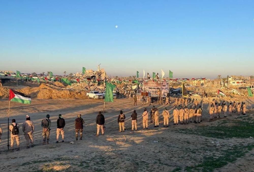 Hamas preparations for the ceremony of prisoner release in Khan Younis
