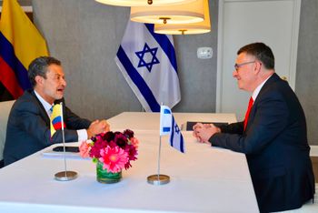 Foreign Minister Gideon Saar met a short time ago in Washington with Colombia's Foreign Minister-designate Omar Bula Escobar.
