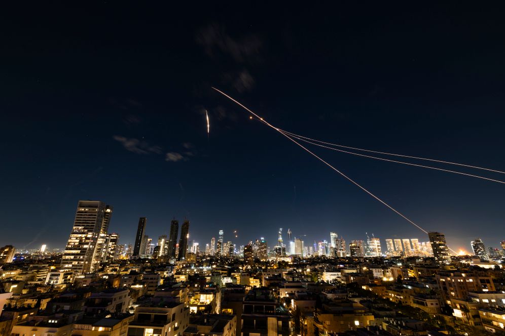 Missile interception over Israel