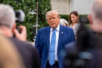 (AP Photo/Alex Brandon) President Donald Trump arrives to speak with reporters outside the West Wing of the White House, Tuesday, Sept. 29, 2026, in Washington.
