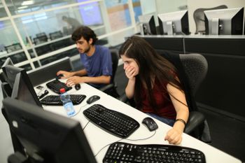 Illustration - Workers of an Israeli high-tech company.