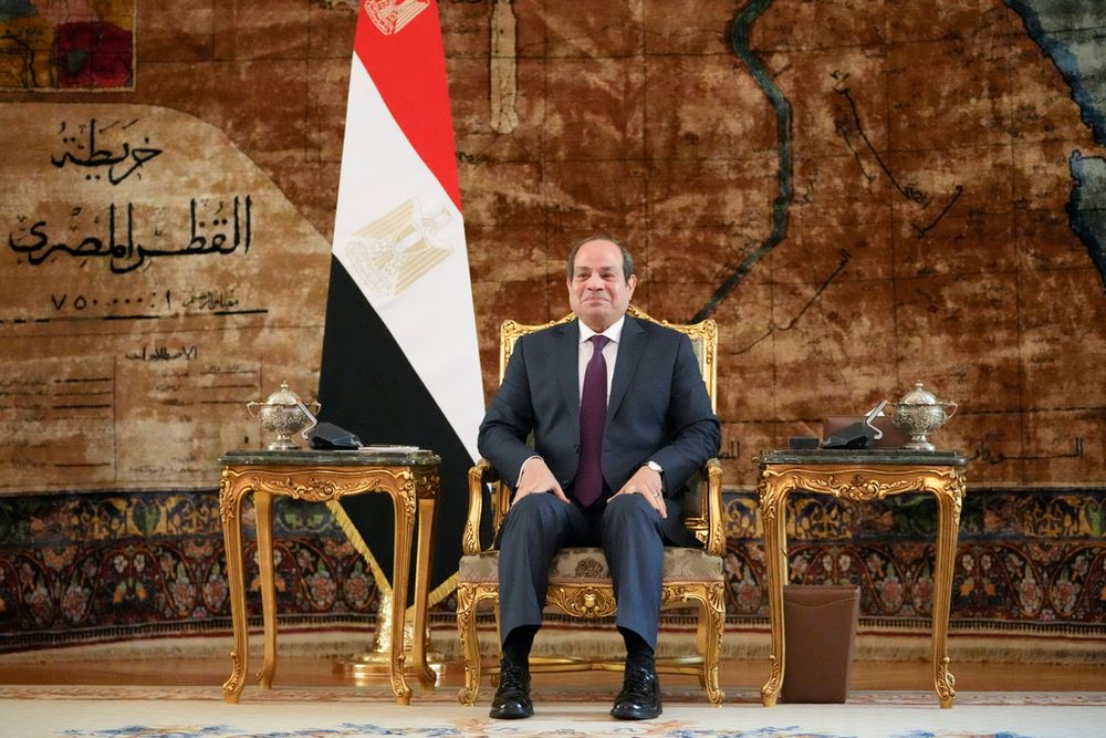 Le président égyptien Abdel Fattah Al-Sissi au palais Al-Ittihadiya, au Caire.
