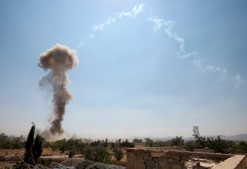 Explosives detonated in Douma, on the outskirts of the Syrian capital Damascus.