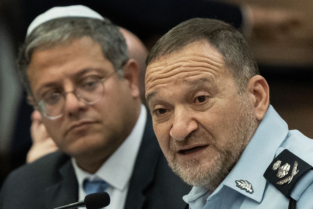 מפכ"ל משטרת ישראל, רב-ניצב, קובי שבאתי והשר לביטחון לאומי איתמר בן גביר, ארכיון