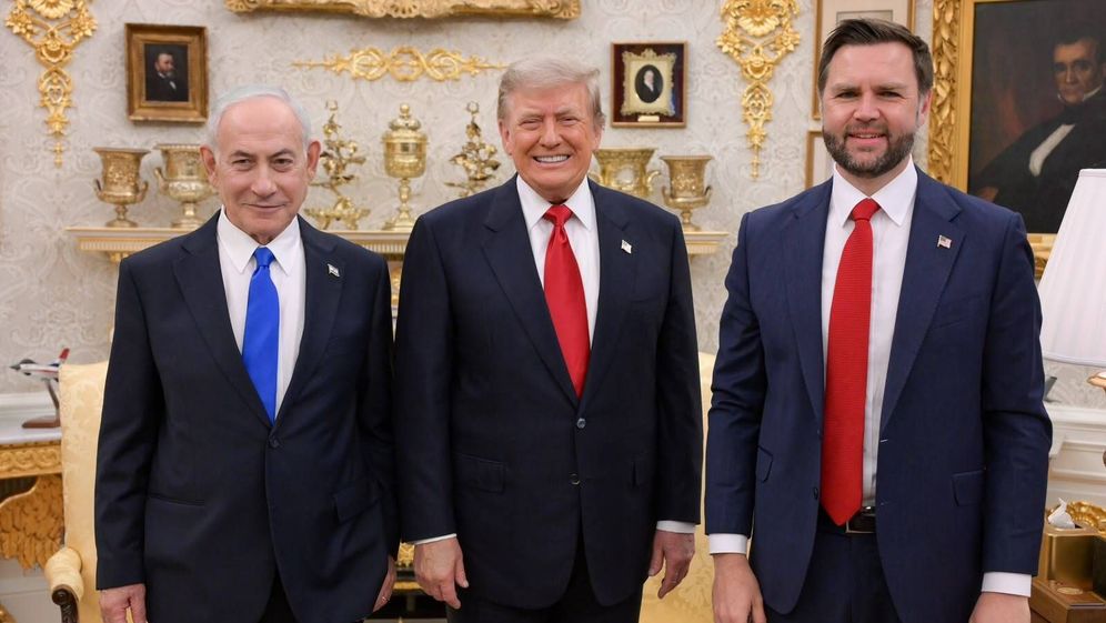 Maayan Toaf / GPO Benjamin Netanyahou, Donald Trump et J.D. Vance, lors de leur rencontre à la Maison Blanche, le 28 juillet 2026