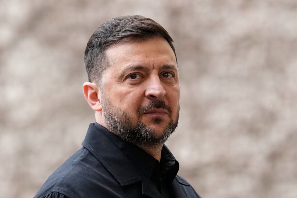 AP Photo/Ebrahim Noroozi Ukraine's President Volodymyr Zelenskyy attends a welcome ceremony ahead of German-Ukrainian government consultations in Berlin Germany, Tuesday, April 14, 2026.