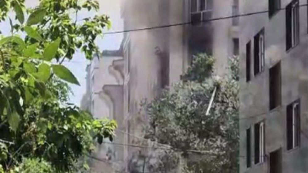 Photo from social media used in accordance with Clause 27a of the Copyright Law Tehran building where a senior nuclear scientist is understood to have resided stuck by an Israeli airstrike