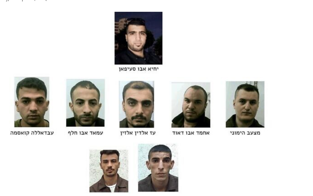 Alleged members of a Hamas cell arrested by Israeli security forces in the West Bank in September 2022.