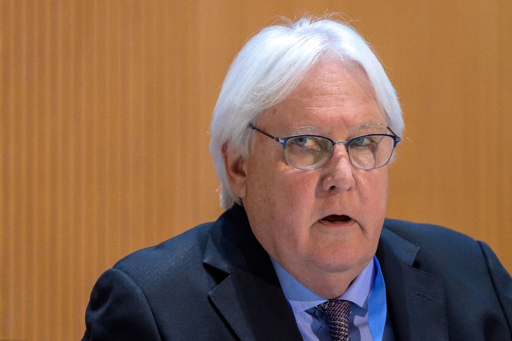 UN Under-Secretary-General for Humanitarian Affairs and Emergency Relief Coordinator Martin Griffiths delivers a speech in Geneva on September 13, 2021.
