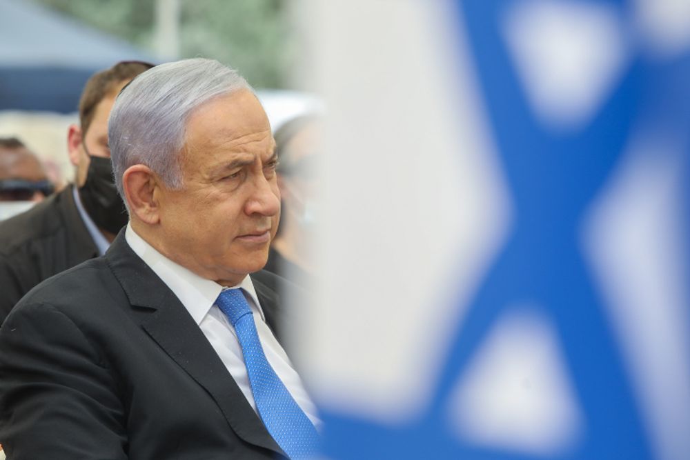 Israel's Prime Minister Benjamin Netanyahu in Jerusalem on May 10, 2021.