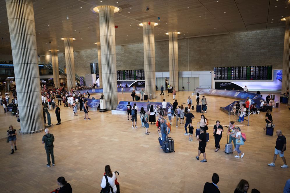 Passengers at the arrival hall in the Ben Gurion International airport near Tel Aviv, Israel.