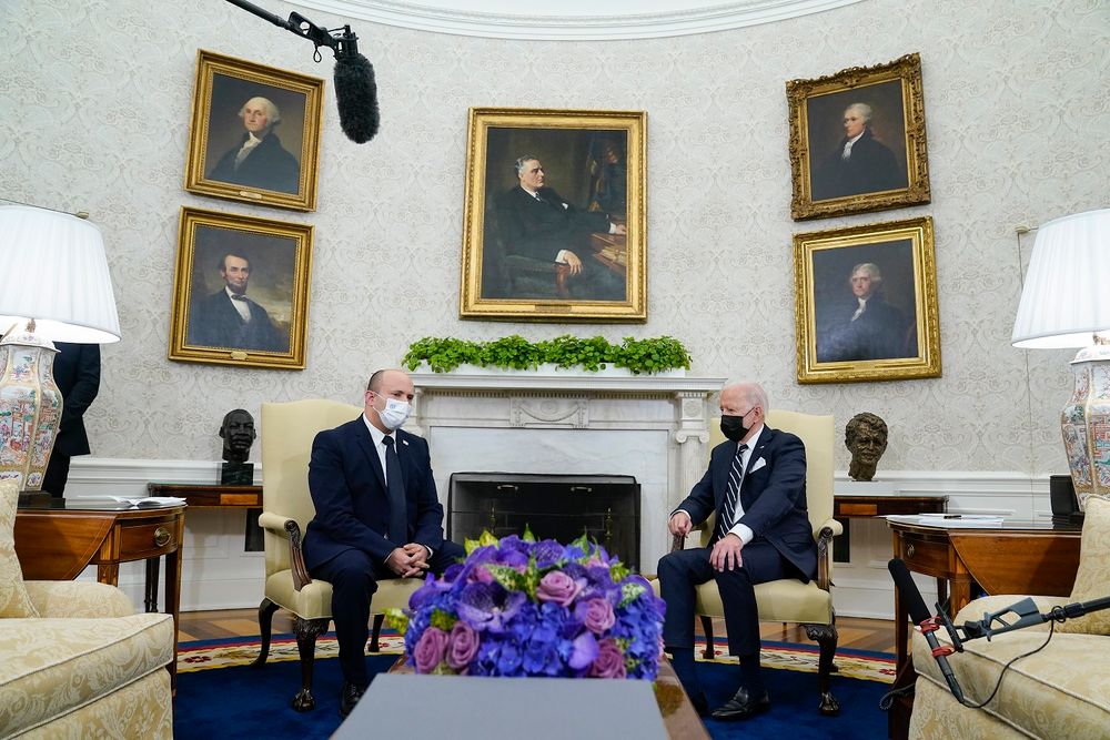 Le président Joe Biden et le Premier ministre israélien Naftali Bennett dans le bureau ovale de la Maison Blanche, le 27 août 2021, à Washington