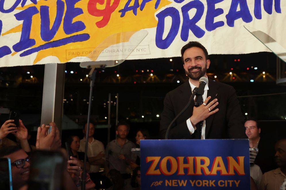 AP Photo/Heather Khalifa Democratic mayoral candidate Zohran Mamdani takes the stage at his primary election party, Wednesday, June 25, 2025, in New York