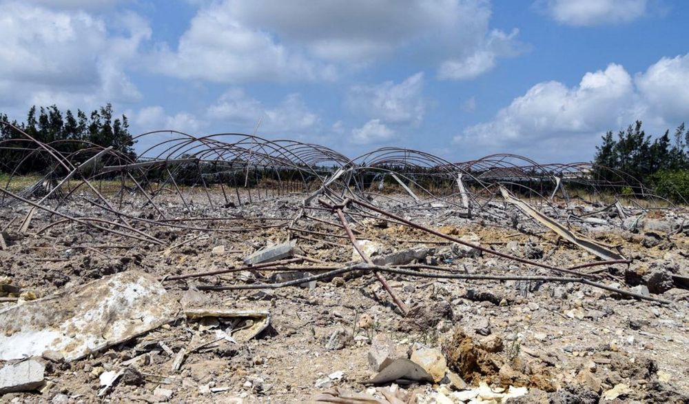 A handout picture released by the official Syrian Arab News Agency (SANA) on July 2, 2022, shows damage caused by a reported Israeli air strike in the western Syrian coastal city of Tartus.