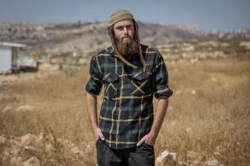 Elisha Yered at the illegal West Bank settlement outpost of Ramat Migron.