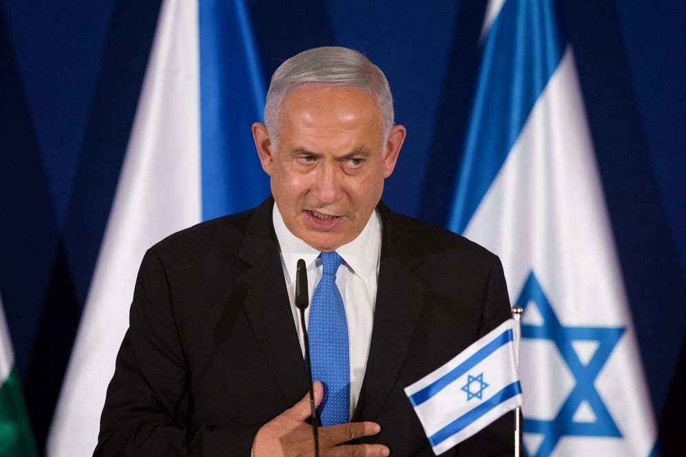 Israeli Prime Minister Benjamin Netanyahu speaks during a press conference in Jerusalem, on March 11, 2021.