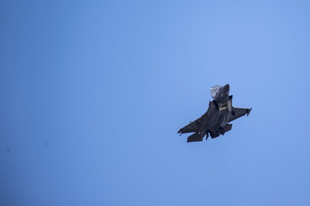 An F-35 fighter plane flies over the White House on June 12, 2019, in Washington DC.