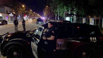 AFPTV footage shows police officers operating at the site where a car ploughed into a street party in Vancouver, Canada