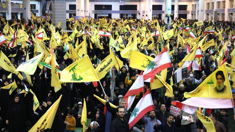 Hezbollah supporters at a rally in Lebanon
