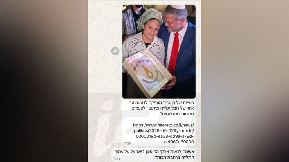 الرسالة التهديدية التي أُرسلت إلى بن غفير بسبب الكعكة