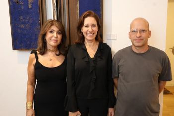 Left is Ruth Sheetrit, gallery owner - The center is Yodfat Buchris - head of charity Natal - And Avinadav Begin