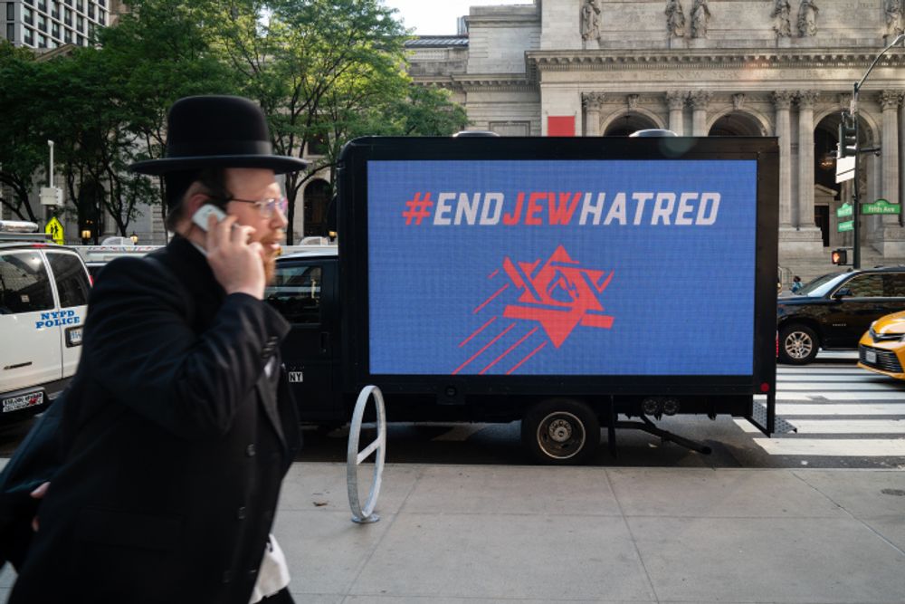 Demonstration against antisemitism, in Manhattan, U.S.
