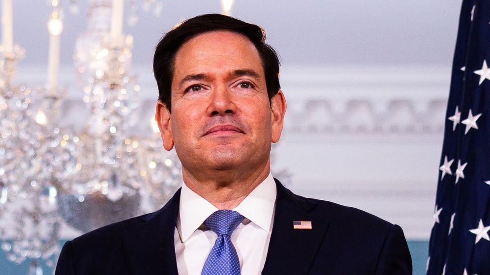 Marco Rubio arrives with Austrian Foreign Minister Beate Meinl-Reisinger, not shown, to the Treaty Room at the State Department, Tuesday, Aug. 11, 2026, in Washington. 
