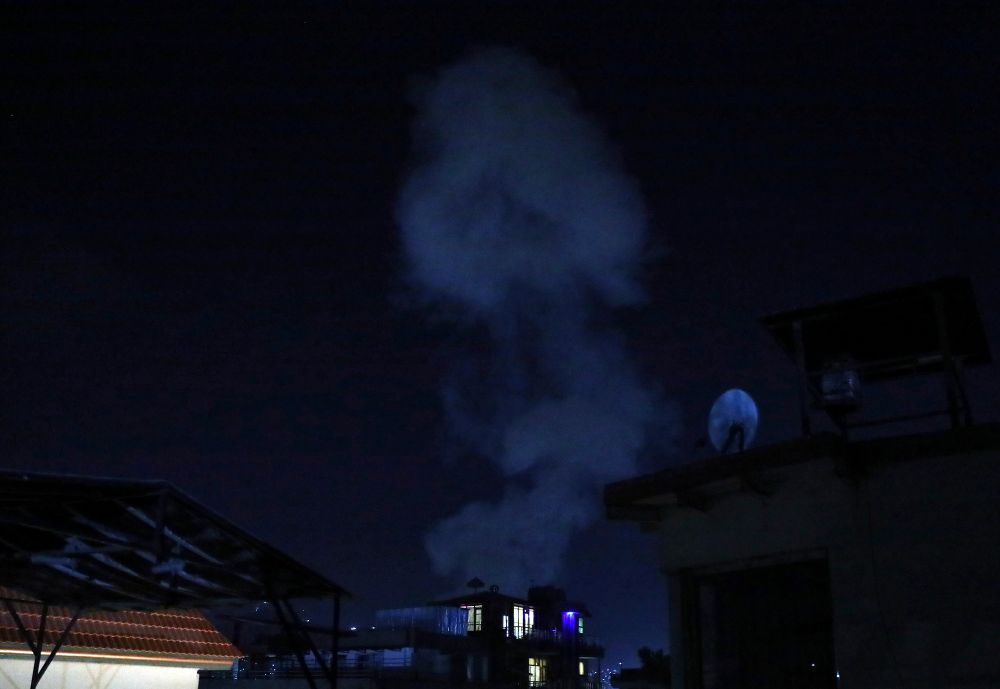 Smoke rises from a powerful explosion in Kabul, Afghanistan,, August 3, 2021.