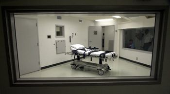 FILE - Alabama's lethal injection chamber at Holman Correctional Facility in Atmore, Ala., is pictured in this Oct. 7, 2002 file photo.