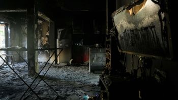 Destruction in a house in Kibbutz Holit after the October 7 massacre