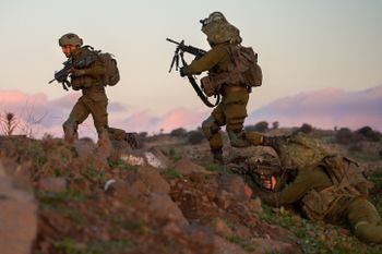 IDF soldiers from training in an urban warfare, in the north of Israel.