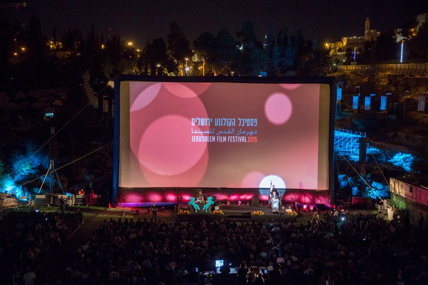 Hundreds of Israelis attend the opening night of the Jerusalem Film Festival held at Sultan's Pool near the Old City of Jerusalem, on July 9, 2015