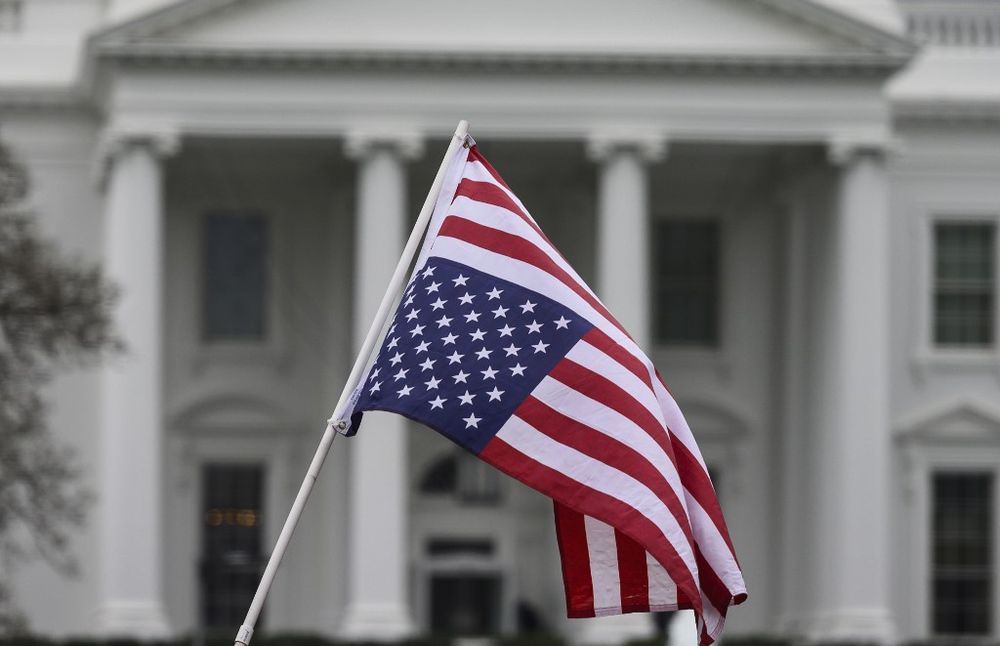 Anti-war activist protest in front of the White House in Washington, DC, on January 4, 2020.