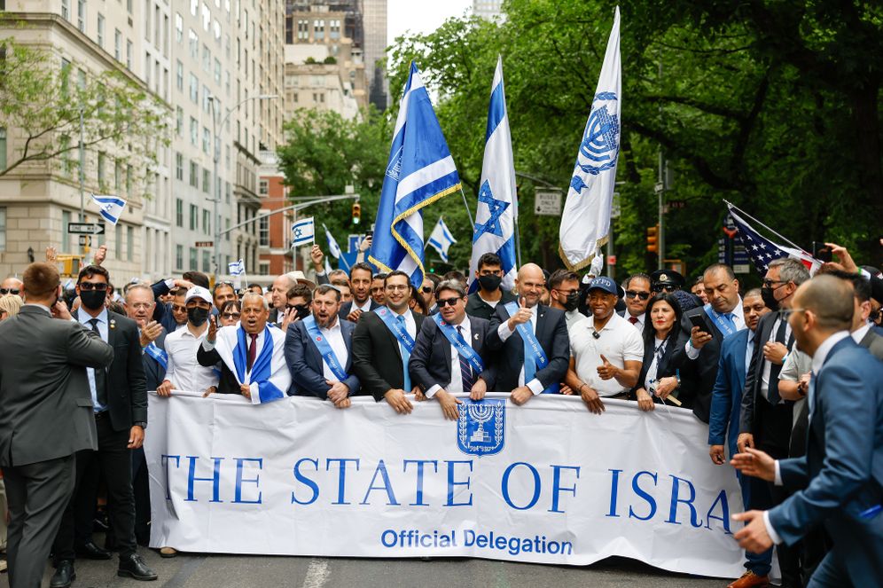 Knesset members marching in the NYC Israel Day Parade